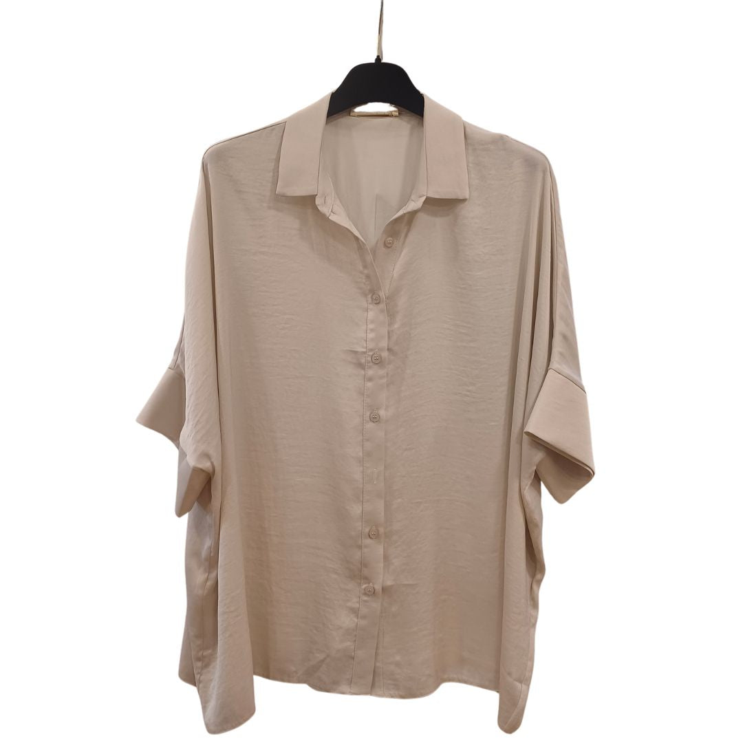 Moutaki Fluid Polyester Shirt, Wide Sleeve