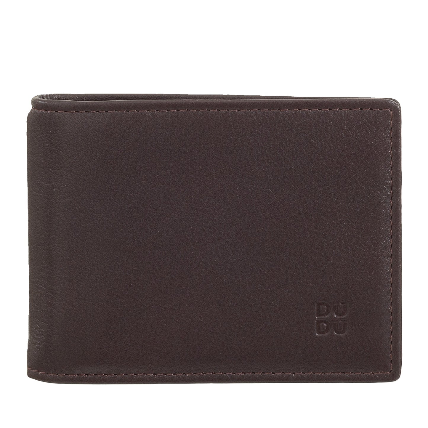 Cartera pequeña de cuero para hombre con clip para billetes