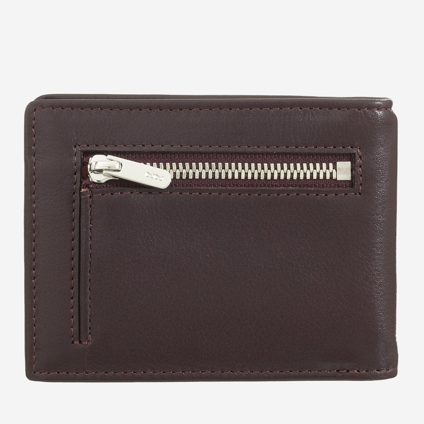 Cartera pequeña de cuero para hombre con clip para billetes
