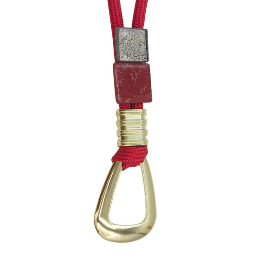 Colar Laço Vermelho e dourado-Corda náutica