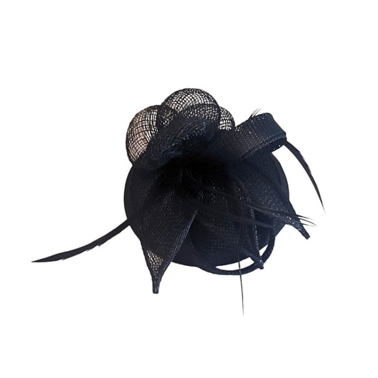 Alfinete de lapela com pena e laço-Preto