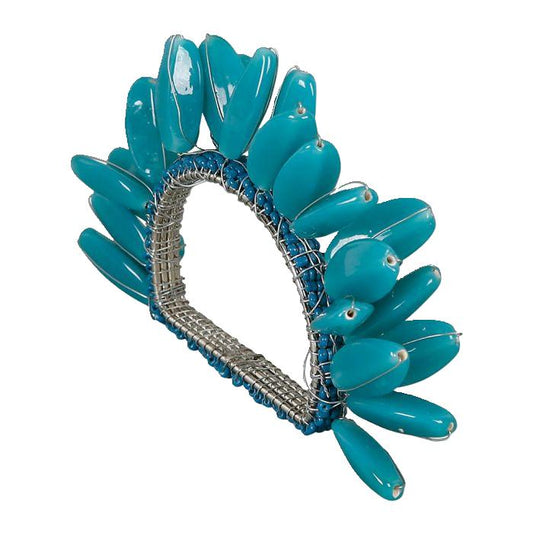 Argola guardanapo de gotas turquesas