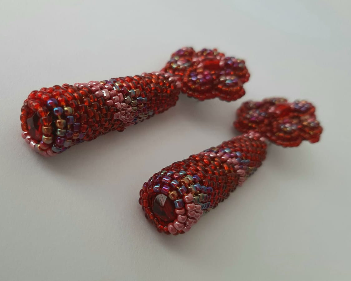 Brinco Petúnia Drop red2