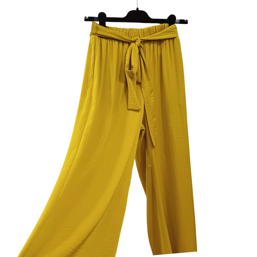 Calças Fluidas Moutaki – Amarelo Mostarda1