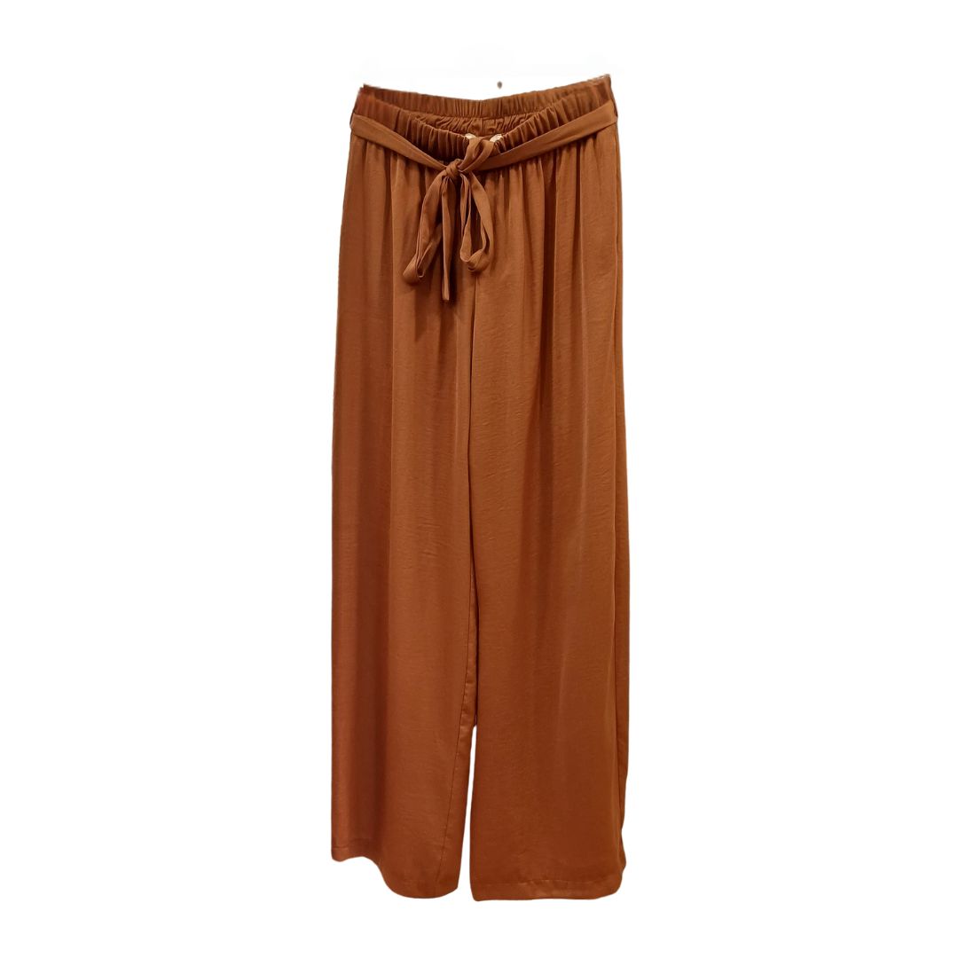 Calças Fluidas Moutaki – Castanho1