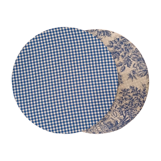 Capa dupla face Toile de Jouy Azul2