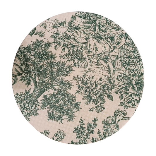 Capa dupla face Toile de Jouy Verde1