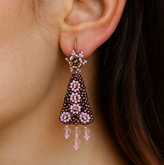 Brincos artesanais Iluztro-estilo vintage exclusivo