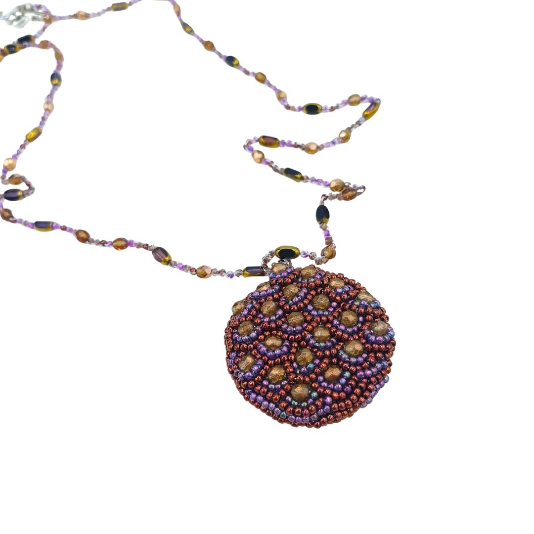 Colar artesanal com cristais Roxo Ambar3