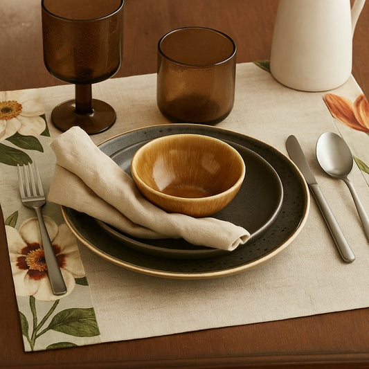 Pack of 4 Individual linen with flowers