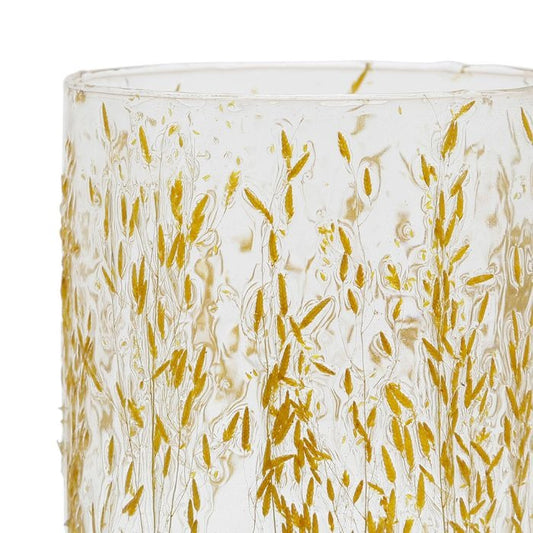 Jarra vidro com linho natural