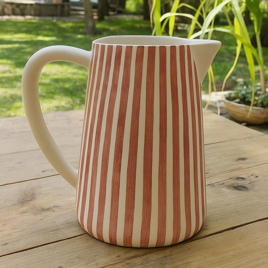 Jarro de cerâmica artesanal-rosa velho