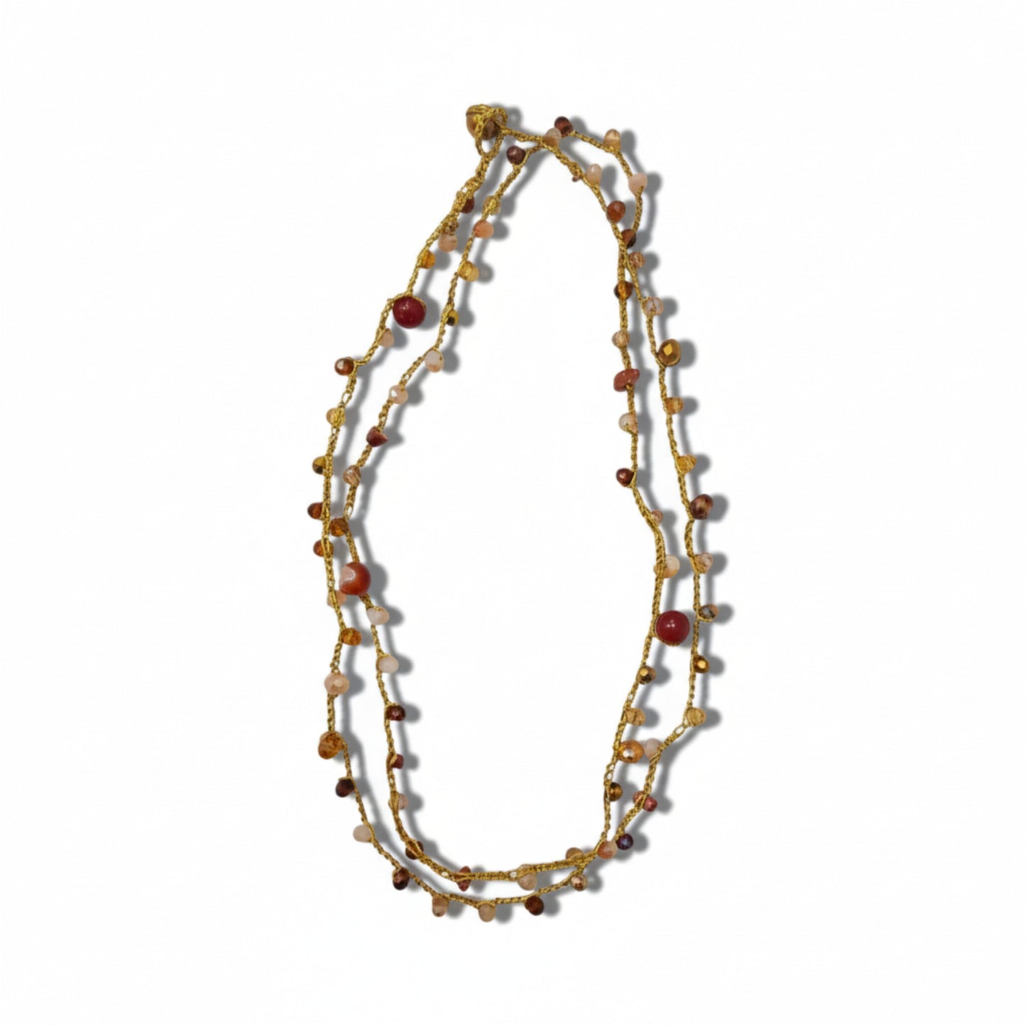 Pulseira/Colar Mil Voltas com Cristais e Pedras