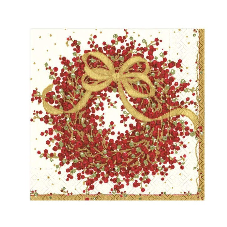 Guardanapos Caspari de Papel Tripla Camada com Grinalda Natalícia