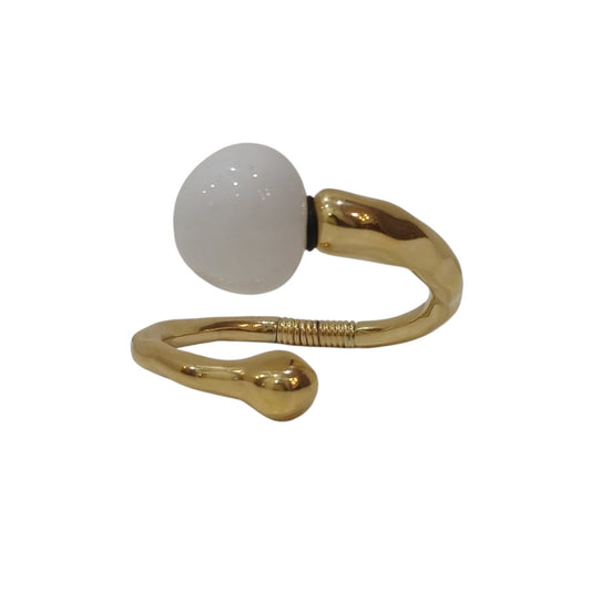 Pulseira Dourada com Bola Intercambiável em Cerâmica – Zamac com Banho de Ouro