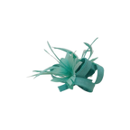 Alfinete Floral com Penas – Verde Água