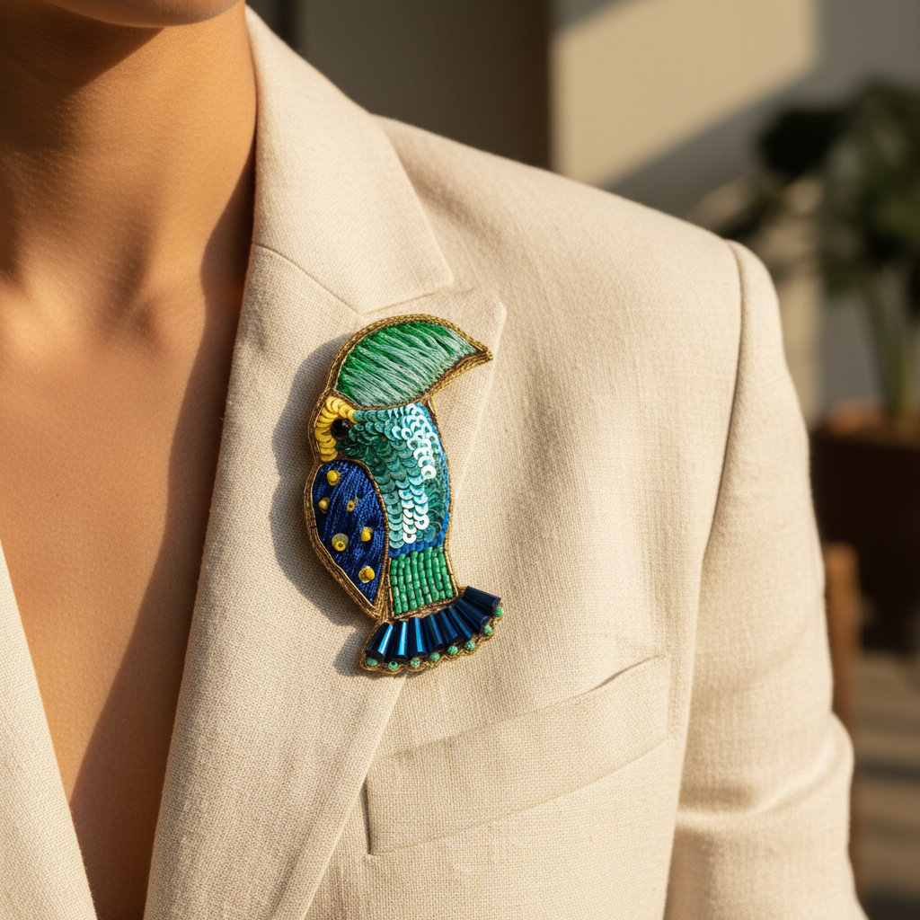 Lifestyle azul/verde – Alfinete Pássaro
