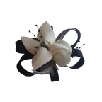 Alfinete floral Preto e Branco