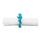 Argola de guardanapo de gotas turquesa