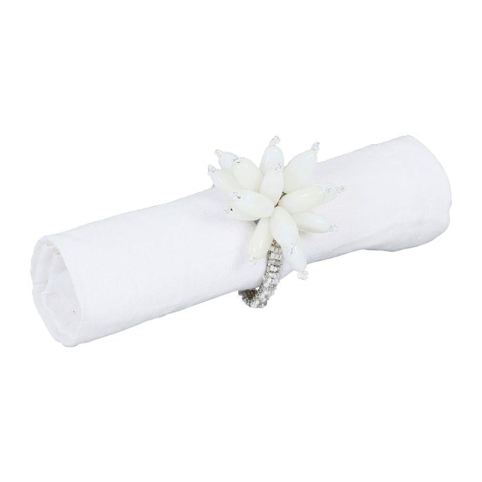 Argola guardanapo com flor branca
