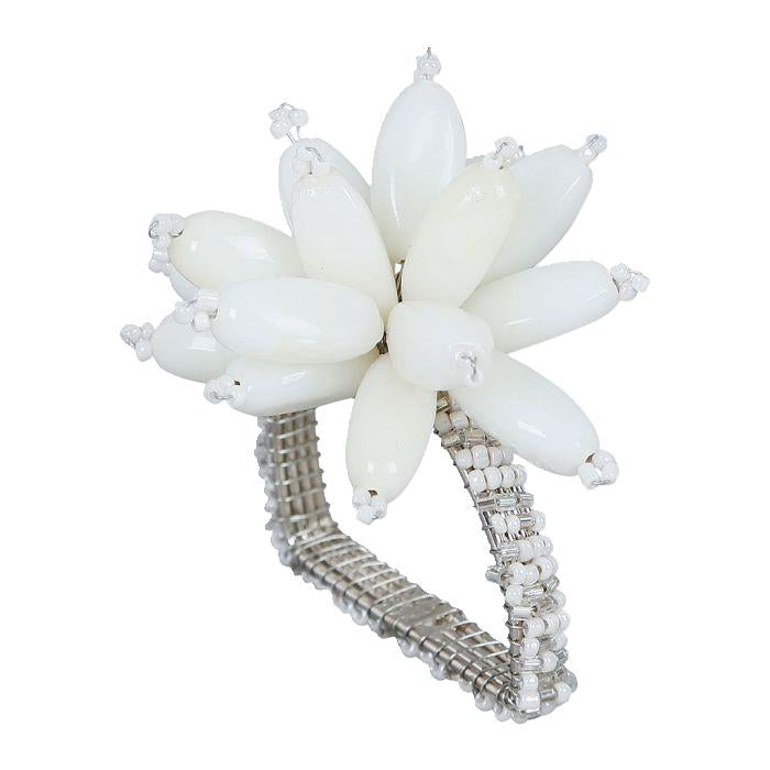 Argola guardanapo com flor branca