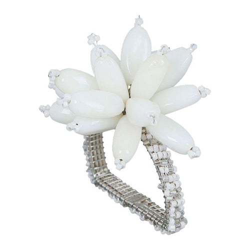 Argola guardanapo com flor branca