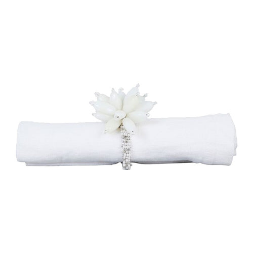 Argola guardanapo com flor branca