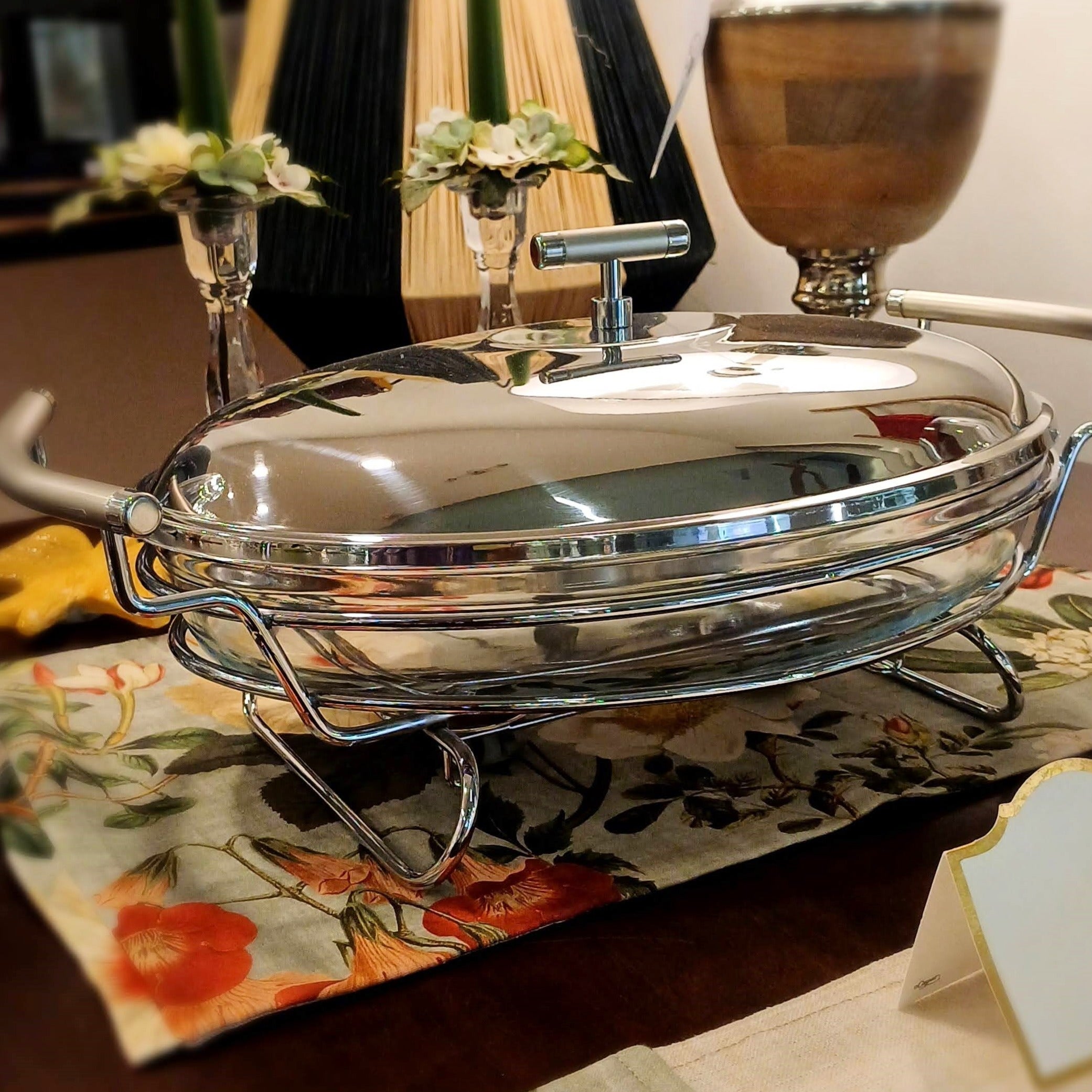 Assadeira oval aço inoxidável 3L