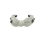 Linen headband with studs