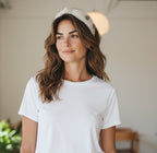 Linen headband with studs