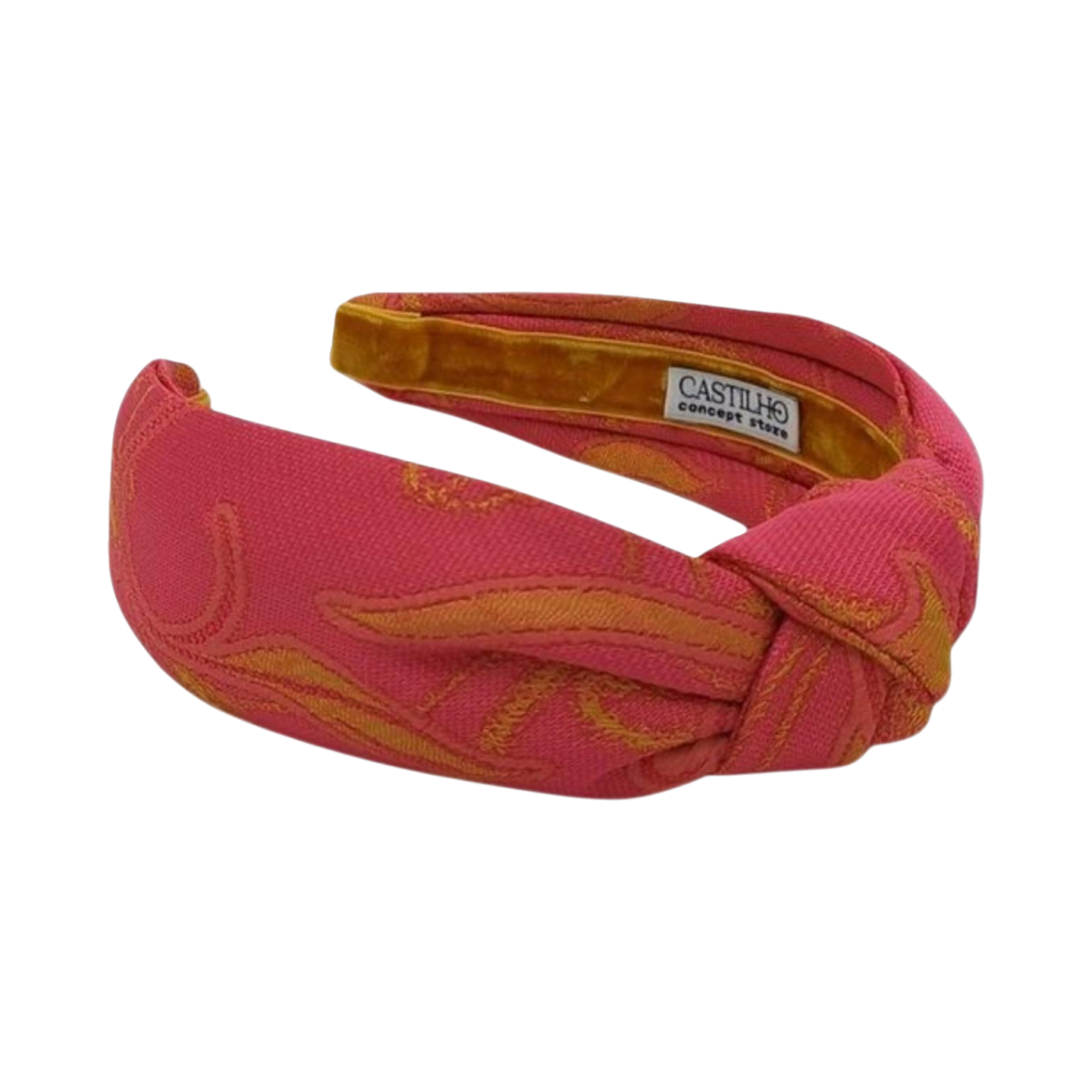 Pink and gold knot headband