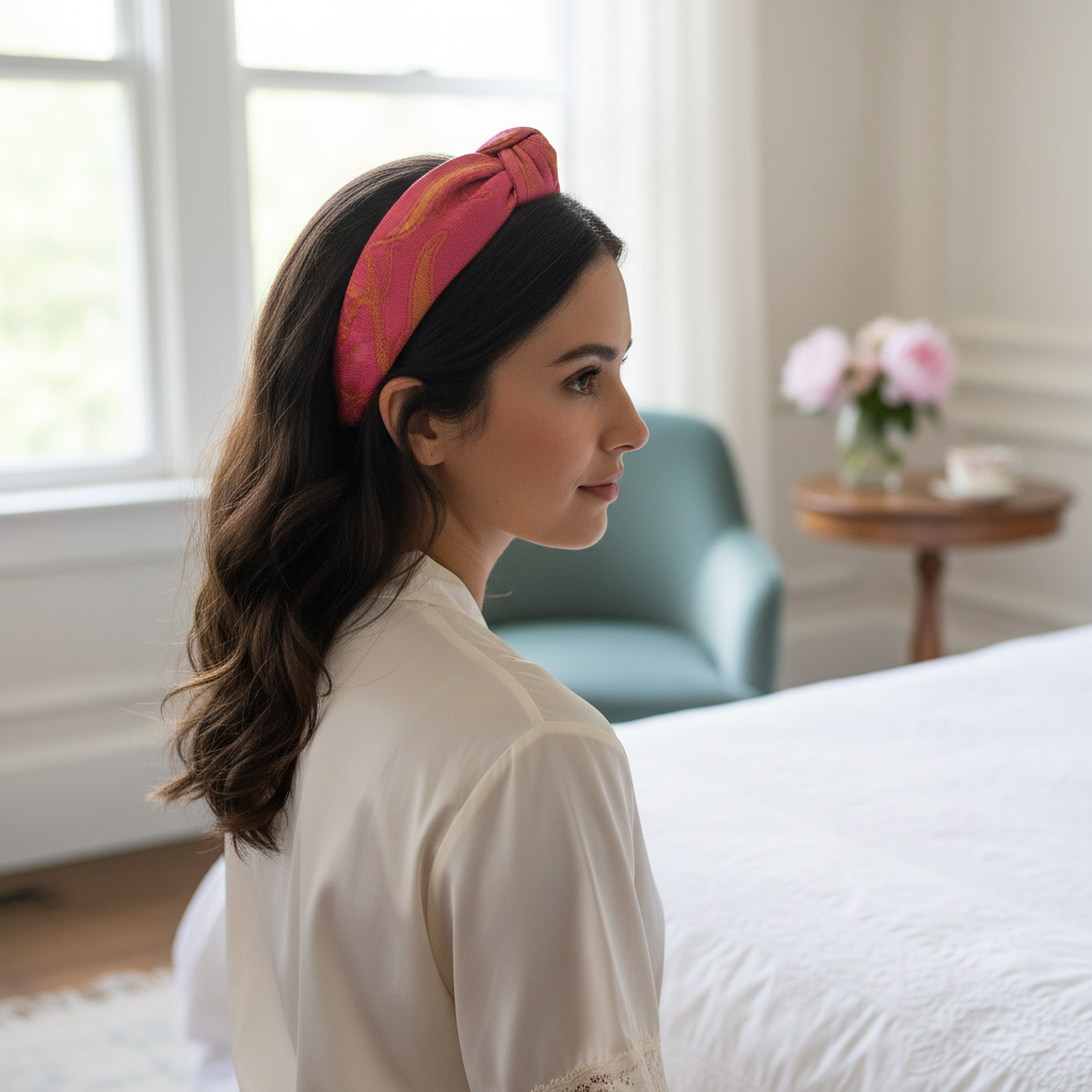 Bandelete de nó-rosa e dourada