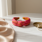 Bandelete de nó-rosa e dourada