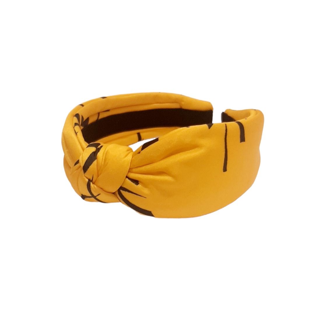 Bandelete de seda Amarela Estampada