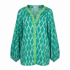 Packshot - Blusa Ikat Verde com Acabamentos Verde Alface