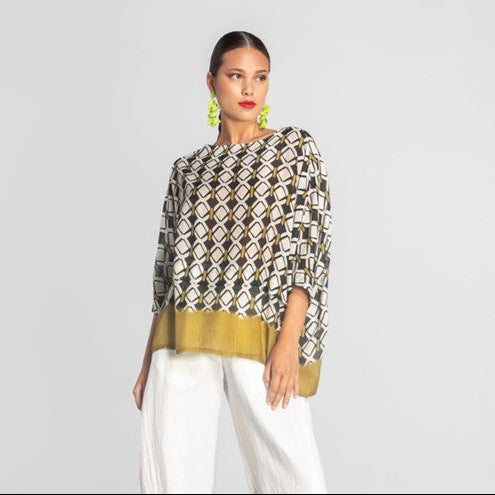 Blusa estampada Moutaki em Viscose com manga larga