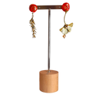 Brincos Assimétricos Artesanais - Natureza Dourada