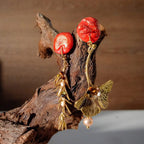 Brincos Assimétricos Artesanais - Natureza Dourada