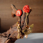 Brincos Assimetricos Artesanais-Natureza Dourada