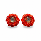 Brincos de Festa Vermelhos com Cristal