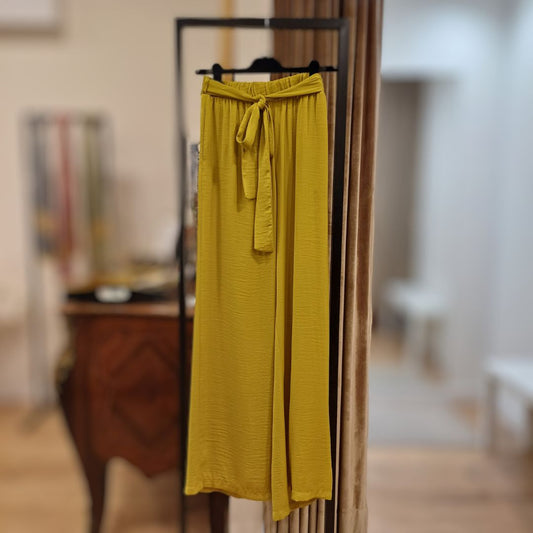 Calças Fluidas Moutaki – Amarelo Mostarda