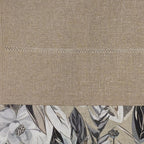 Caminho de mesa em linho com barra floral