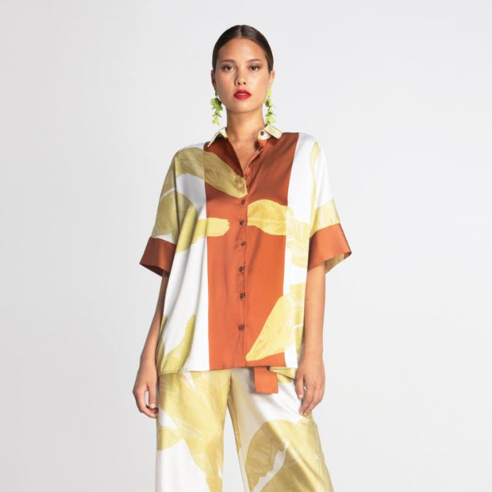 Camisa Moutaki Estampada em poliéster reciclado