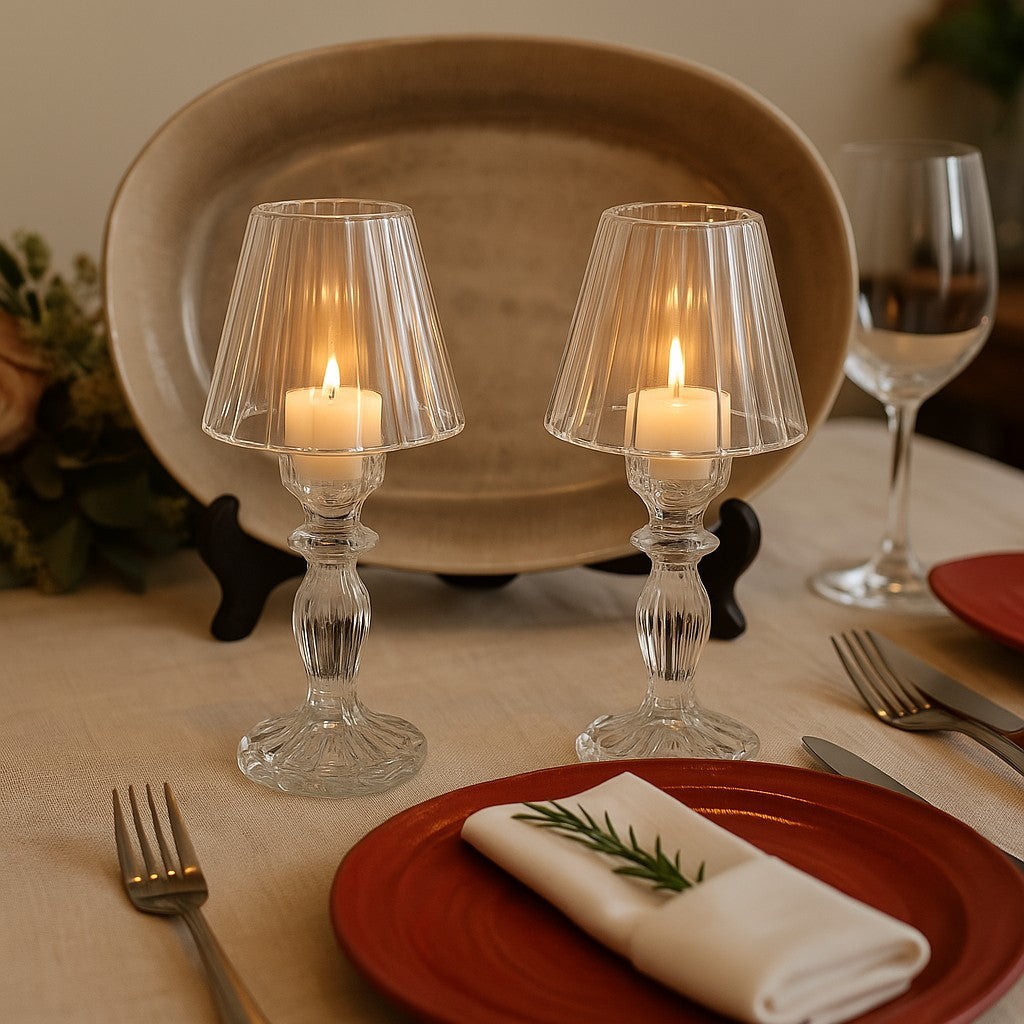 Candelabro de vidro transparente2