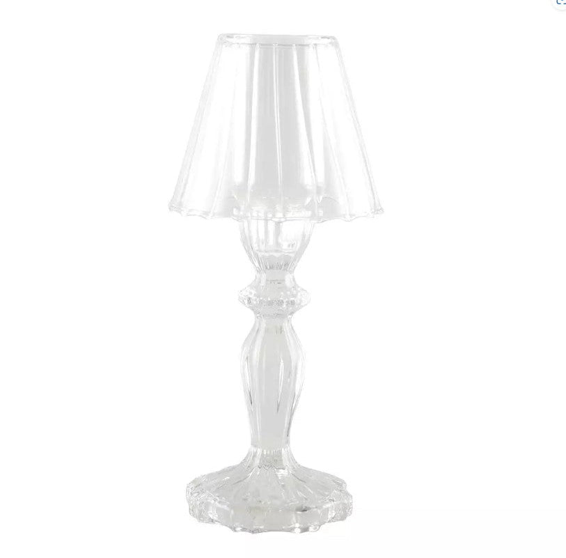 Candelabro de vidro transparente