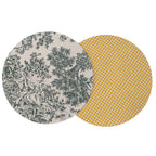 Capa dupla face Toile de Jouy Verde