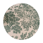 Capa dupla face Toile de Jouy Verde