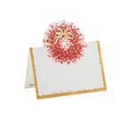 Cartões de Mesa Caspari com Grinalda Natalícia – Conjunto de 8 Cartões Recortados