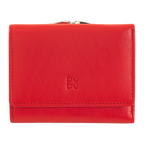 Carteira de Pele Vermelha com Fecho de Mola-DUDU