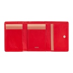 Carteira de Pele Vermelha com Fecho de Mola-DUDU